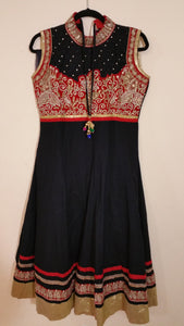Black/Red Embroidery Churidar Size: XL (301)