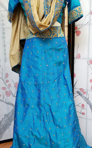 Lehanga - Blue, Silk