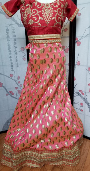 Lehanga - Red, Embroidary