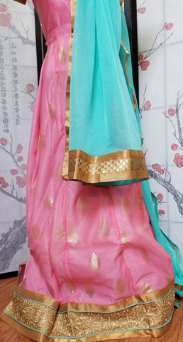 Lehanga - Pink, Green
