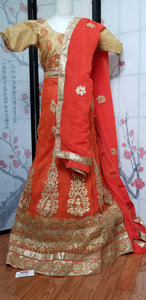 Lehanga - Orange, Embroidary