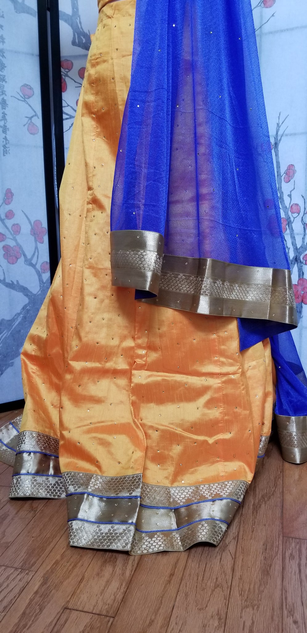 Lehanga - Orange & Blue