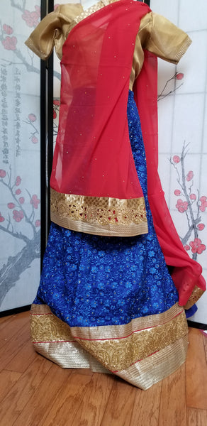 Lehanga - Red and Blue