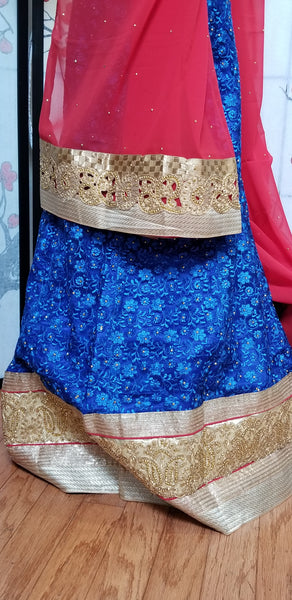 Lehanga - Red and Blue
