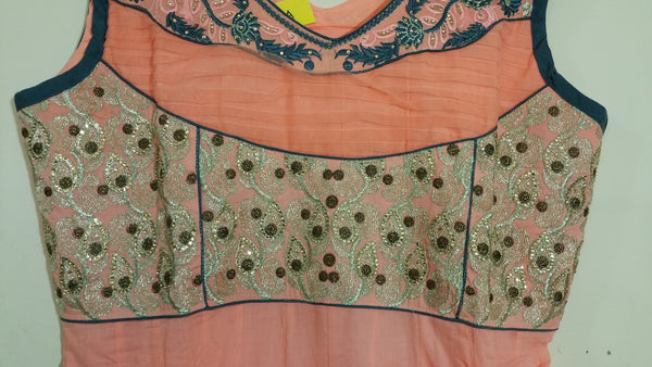 Orange, Grey Embroidary Churidar