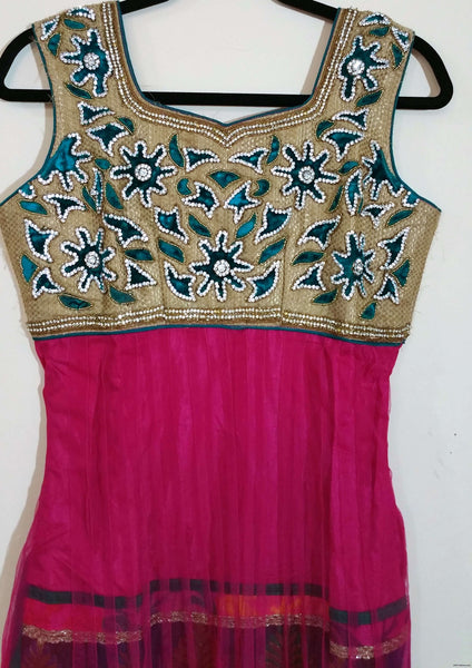 Pink with Stone - Churidar - XL (011)