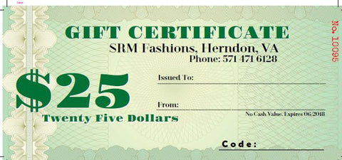Copy of Gift Card $25 value