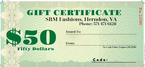 Gift Card $50 value